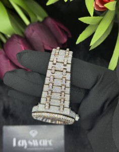 Reloj de Hombre de Diamantes Moissanite VVS de Primera Calidad, Reloj de Acero Inoxidable con Esfera de Cristal Analógica, Movimiento de Cuarzo, Deportivo, de Moda, Regalo de Cumpleaños - Product Image 3