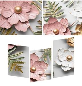 Grande sculpture murale en métal 3D à motifs floraux, idéale pour la décoration du salon, de la chambre, de l'hôtel et du restaurant, vente en gros depuis l'Inde - Product Image 3