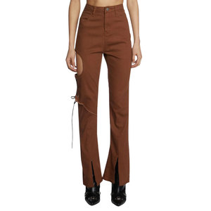Pantalon palazzo ample taille haute pour femme, coupe droite, décontracté, pour le quotidien et le travail, longueur complète - Product Image 1