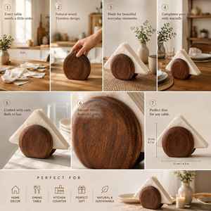 Support de boîte à mouchoirs en bois fait main très demandé, porte-serviettes en bois naturel, accessoire de maison disponible au meilleur prix du marché - Product Image 3