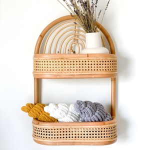 Nueva estantería de tendencia caliente estante de 2 niveles decoración de estantería nórdica de ratán personalización OEM aceptar - Product Image 5