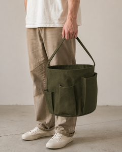 กระเป๋าผ้าแคนวาสเคลือบแว็กซ์ออร์แกนิค 390 GSM พร้อมช่องใส่ของ ขนาด 27x28x27 ซม. รับทำโลโก้ตามสั่ง ขายส่ง OEM ODM แบรนด์ส่วนตัว - Product Image 5