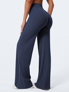 Classy Women Wide Leg Yoga Pants High Waist Lounge Trousers Multi Color Available Fitness Gym Wear Soft Stretchy 100% Polyester - Product Image 6