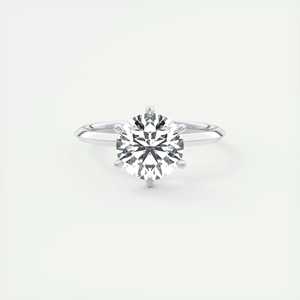 Anillo de compromiso solitario con borde de cuchilla y diamante redondo cultivado en laboratorio de 2.00 quilates en oro blanco de 14k - Product Image 2