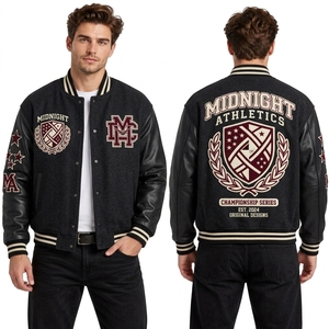 Custom Chocolate <b>Brown</b> Varsity <b>Jacket</b> for <b>Men</b> with Tonal Chest Artwork and Minimal Vintage Letterman Look - Product Image 6