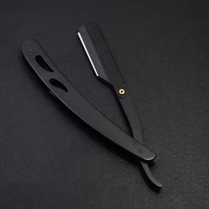 Maquinilla de afeitar plegable de peluquero elegante de calidad superior con mango de madera Maquinilla de afeitar recta de seguridad de acero inoxidable para afeitados suaves - Product Image 4