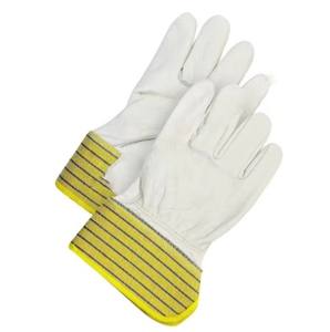 Monteur en cuir de vachette doublé avec manchette de sécurité à haute durabilité et gants électriques en cuir véritable - Product Image 4