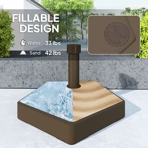 Base per Ombrellone da Esterno Resistente, Capacità 33-42 libbre, per Ombrelloni con Raggio 2.5m, 3m, 3.5m - Product Image 4
