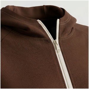 Ensemble de survêtement marron à capuche pour femme, manches longues, motif géométrique, fermeture éclair sur le devant, pantalon de jogging décontracté, tenue d'automne - Product Image 4