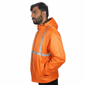 Chaqueta cortavientos deportiva impermeable y resistente al viento OEM en oferta, chaqueta con capucha y cremallera para hombre - Product Image 5