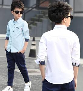 Chemise décontractée à manches longues pour garçons, col tendance, imprimé pois, séchage rapide, 100 % coton, écologique, inspirée de l'exportation - Product Image 2