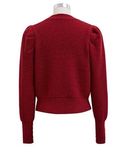 Pull court en maille pour femme - Pull d'hiver court - Pull en maille tendance à taille haute avec perles en forme de losange - Product Image 2