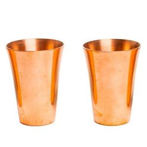 Tasse à boire conique en cuivre, gobelet en métal poli et lisse, récipient à eau réutilisable, vaisselle pour la maison, les restaurants, les hôtels et la restauration - Product Image 1