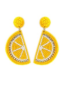 Boucles d'oreilles pendantes en perles de football Gameday, forme pyramide rouge, bijoux décontractés et sportifs pour femmes - Product Image 4