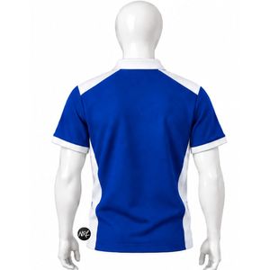 เสื้อโปโลผู้ชายสีน้ำเงินขาว แขนสั้น ซิปหน้า ผ้าถัก ระบายอากาศดี สไตล์ลำลอง พรีเมียม คุณภาพสูง ทันสมัย - Product Image 6