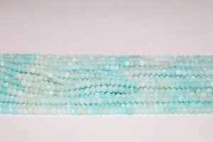 Cuentas de Rondelle facetadas de ópalo peruano natural sombreadas, hebra de cuentas de piedras preciosas de 4-4,5mm - Product Image 2