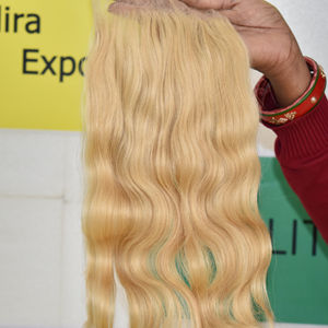 Raw cutícula alineado Genius trama rubia 5*5 cierre Bodywave máquina de cabello doble trama vietnamita virgen templo cabello humano - Product Image 1