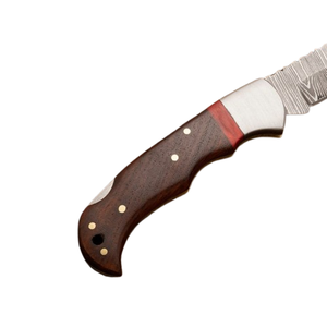 Premium Quality Direct Factory Made damascus Steel Folding Pocket Knife for Outdoor Camping Everyday Use with leather sheath - Product Image 4