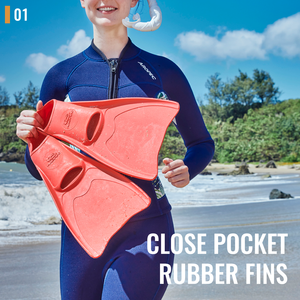 Palmes de plongée en caoutchouc AROPEC à code couleur ; Palmes de natation à bout ouvert à drainage rapide pour la location et l'entraînement ; Fournisseur d'usine OEM/ODM - Product Image 2