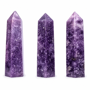 Genuine <b>Top</b> Quality Natural Lepidolite Tower <b>Crystal</b> Point Polished Purple Gemstone For Healing Reiki Meditation Home Decoration - Product Image 3