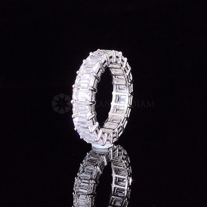 Exquis 5.0Ct Emerald Lab Grown Diamond Full Eternity Band 10K 14K 18K Or Massif Mariage Fiançailles Anniversaire Cadeau pour Elle - Product Image 4