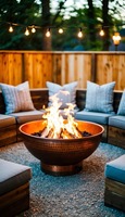 Brasero décoratif en cuivre, bol chauffant d'extérieur, artisanal, en métal, pièce maîtresse pour jardin et patio, pour espaces résidentiels de luxe