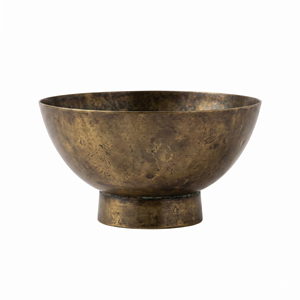 Bol de service en cuivre à motif floral, bol sur piédestal en métal vintage, bols décoratifs faits à la main pour la vaisselle, bol de service - Product Image 3