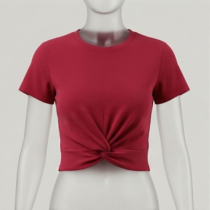 Camiseta Corta Premium para Mujer, Corte Regular, Color Personalizado, Manga Corta Informal, Ropa Básica de Moda - Product Image 1