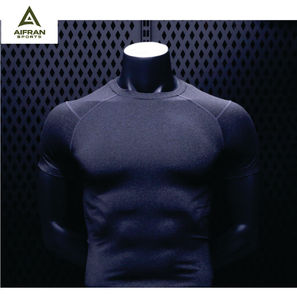 Camiseta de Compresión Blanca para Hombre Aifran, Corte Regular, Manga Corta, Cuello Redondo, Capa Base Deportiva, 100% Algodón, Secado Rápido - Product Image 3