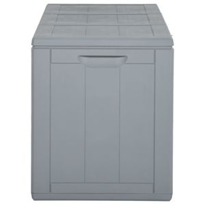 Boîte de rangement pour patio en rotin PP gris Capacité de 71.3 gal - Product Image 3