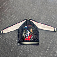 Blouson bomber technique d'extérieur - Coupe-vent réversible en satin brodé 100% polyester grande taille pour homme