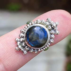 <b>Labradorite</b> <b>Ring</b> 925 Sterling Silver Handmade Boho Statement Promise Jewelry for Women Natural Round Shape Gemstone Jewelry - Product Image 4