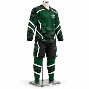 Uniforme de hockey sobre hielo Elite con franjas llamativas en las mangas, construcción de jersey refinada y estilo distintivo para equipos competitivos. - Product Image 2