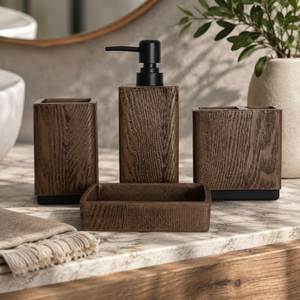 Solid Acacia <b>Wood</b> <b>Bathroom</b> <b>Accessories</b> Collection <b>Bathroom</b> Storage Organizer Rectangle Minimalist Makeup Brush Holder Tray - Product Image 6