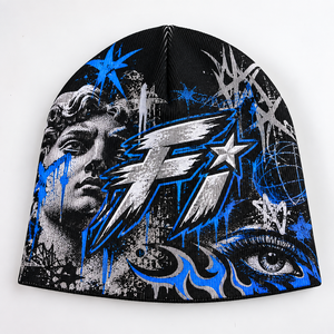 Wholesale Unisex High Quality Custom Logo Plain Designer All Over Sublimation Print Beanies Cap Y2K Jacquard Warm Beanies Luxury - Product Image 3