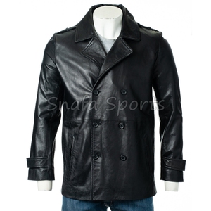 Customizable Men's Winter <b>Jacket</b> Genuine Sheepskin <b>Bomber</b> Leather Multi-Color Thin Long with Custom Logo - Product Image 6