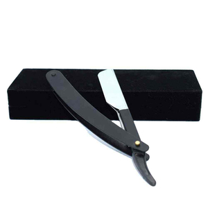 Navaja de Afeitar Recta Ecológica Kaamir Instruments, Negra Mate, Personalizada, de Acero Inoxidable, Plegable, de Una Sola Hoja - Product Image 5