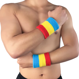 Al por mayor: Muñequeras y diademas deportivas personalizadas de algodón rizado con bordado para correr, tenis, baloncesto y entrenamiento - Product Image 5