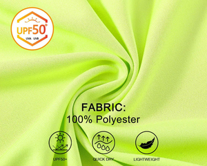 เสื้อยืดคอกลมแขนยาวสีเหลืองนีออนสำหรับผู้ชาย ผ้าโพลีเอสเตอร์ 100% แห้งเร็ว ทรงปกติ สีพื้น ผ้าถักเนื้อนุ่ม สวมใส่สบาย - Product Image 6