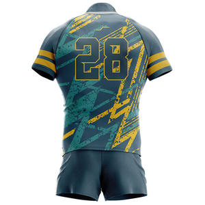 Uniforme de rugby à manches courtes pour hommes nouveau style 100% polyester respirant uniformes de rugby d'entraînement pour jeunes - Product Image 2