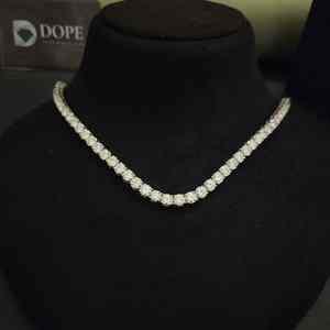 Cadena Cubana Unisex de Plata de Ley 925 Chapada en Oro Rosa de 5MM con Moissanita, Joyería Hip Hop, Regalo - Product Image 1