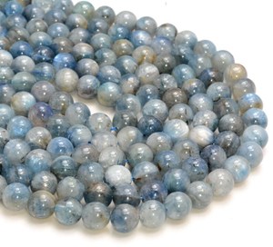 Cuentas Redondas de Cianita Genuina Azul Claro, Hilo Completo de Piedras Naturales para Joyería, Cuentas Sueltas a Granel para Manualidades DIY - Product Image 5