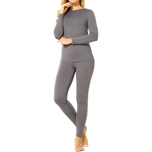Sous-vêtements thermiques d'hiver, caleçons longs avec doublure en polaire double couche, caleçons longs pour femmes de haute qualité avec polaire - Product Image 4