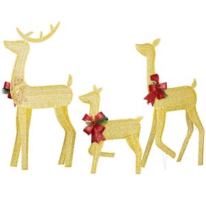 Set Famiglia di Renne 3D Illuminata # # # #   Decorazioni Natalizie da Esterno # # # #   Resistente alle intemperie # # # #   3 Pezzi # # # #   Ornamento per la Casa - Product Image 4