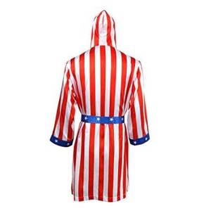 Disfraz de Boxeo para Hombre y Mujer, Bata de Boxeo de Algodón para Adultos, Pantalones Cortos, Cinturón, Guantes de Boxeo Transpirables, Color y Logotipo Personalizables - Product Image 4