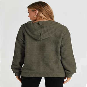 Custom Logo Print Women's Oversized Fleece Eco-Friendly <b>Waterproof</b> Quick Dry Breathable 320g Polyester/Cotton Winter Sweatshirt - Product Image 2