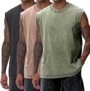 Débardeurs Homme Personnalisés à Logo Brodé Respirants Coupe Musclée Unie Sans Manches pour Entraînement en Mélange Polyester/Coton – Prix Usine - Product Image 1