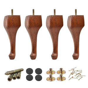 Wholesale Solid Wood Queen Anne Furniture Legs Replacement <b>Feet</b> with Hardware Kit for Sofa Couch Chair Cabinet <b>Table</b> Decor - Product Image 1