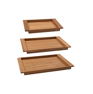 Plateaux de service et de rangement pour fruits en bois de luxe 100% naturel, avec poignées, classiques, faits à la main, à un seul niveau, pour le rangement des aliments - Product Image 4