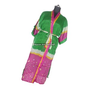 KL010 Camisón Étnico Africano para Mujer, Kaftán Largo, Kimono Vintage de Invierno, Mezcla de Poliéster y Seda, Largo Completo - Product Image 3